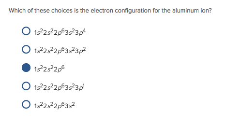 Electron Configuration For Aluminium ion