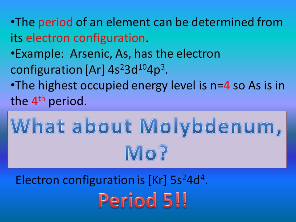 Molybdenum Number of Valence Electrons