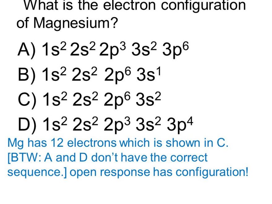 Magnesium Electron Configuration (Mg) with Orbital Diagram