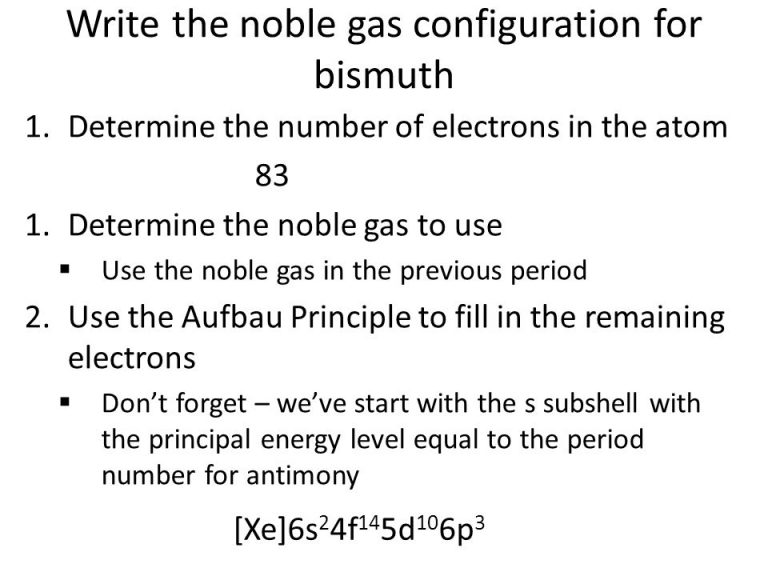 Where To Find A Electron Configuration For Bismuth (Bi)