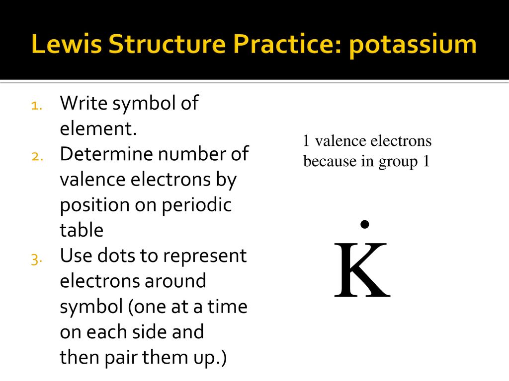 potassium lewis dot diagram